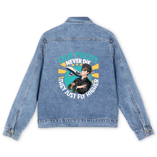 Pilot Aviation Airplane Airline Future Pilots Men's Denim Jackets