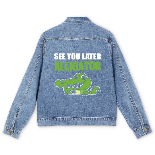 Later Alligator Outgoing Person Gift Men's Denim Jackets