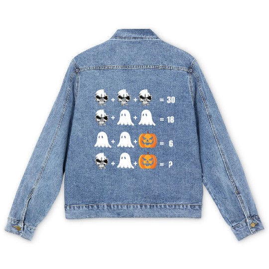 Math Teacher Halloween Men's Denim Jackets