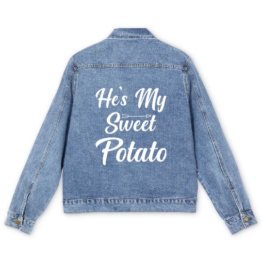 He s My Sweet Potato Thanksgiving Men's Denim Jackets