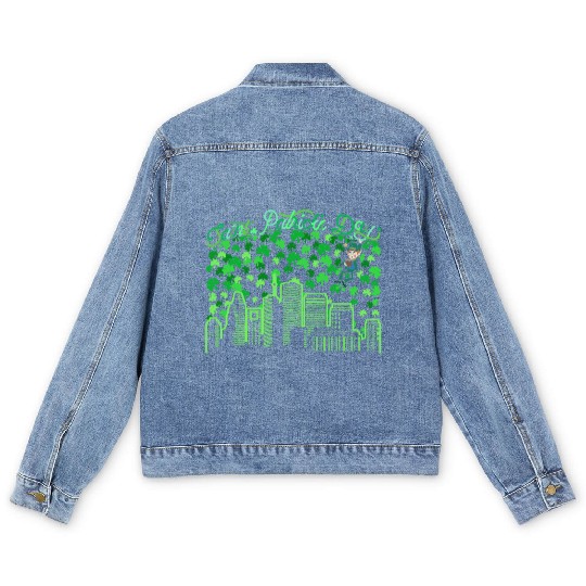 Saint Patrick's Day Houston Texas Men's Denim Jackets