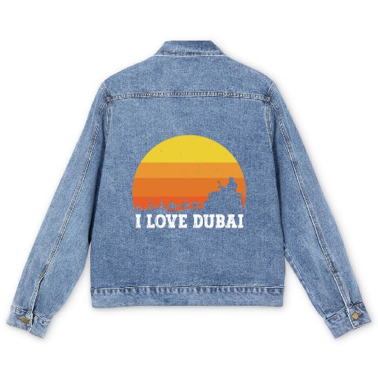 I love Dubai Men's Denim Jackets