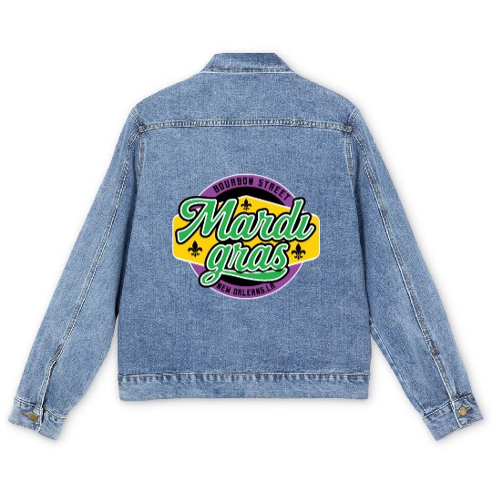 Mardi Gras Bourbon Street Men's Denim Jackets
