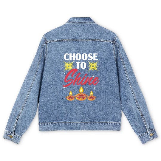 Happy Diwali Diwali Festival Indian Hindu Hinduism Men's Denim Jackets