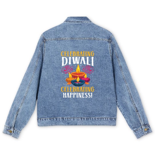 Happy Diwali Diwali Festival Indian Hindu Hinduism Men's Denim Jackets
