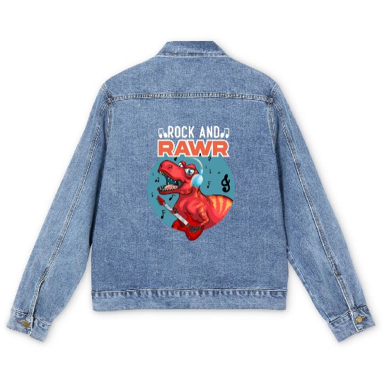Rock & Rawr Vintage Dinosaur T-Rex Music Japanese Men's Denim Jackets