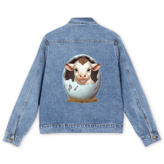 Sweet Lamb Hatching: The Beginning of New Life Men's Denim Jackets