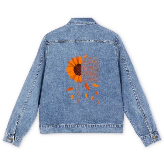 Adhd Awareness Men's Denim Jackets A D H D Awareness Sunflower
