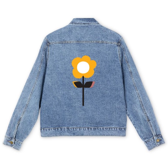Retro Flower Yellow Men's Denim Jackets