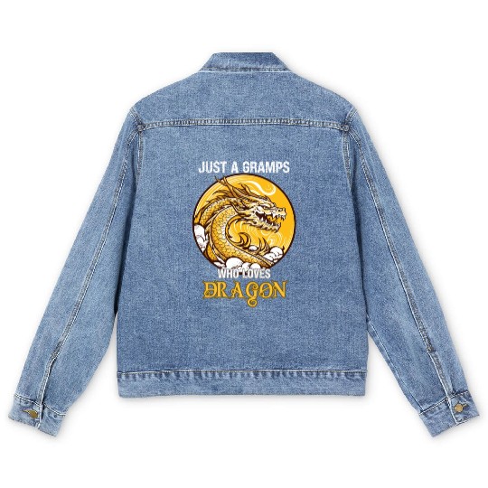 Just A Gramps Who Loves Dragon Men's Denim Jackets