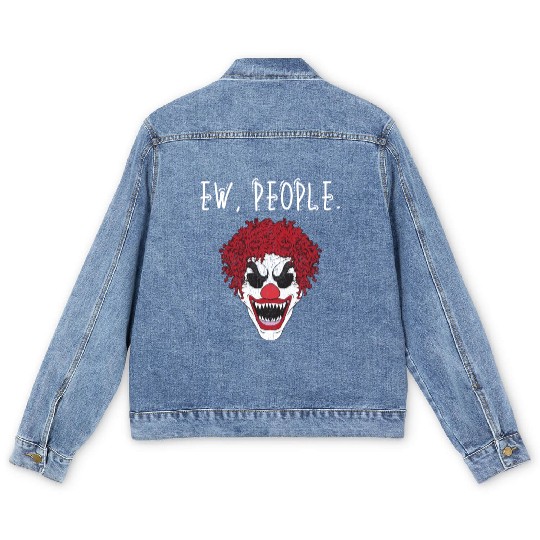 Ew People Scary Clown Men's Denim Jackets