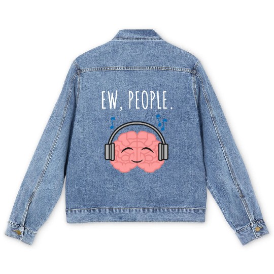 Ew People Brain Headphones Men's Denim Jackets