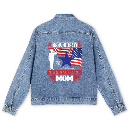 Proud Army National Guard Mom Men's Denim Jackets
