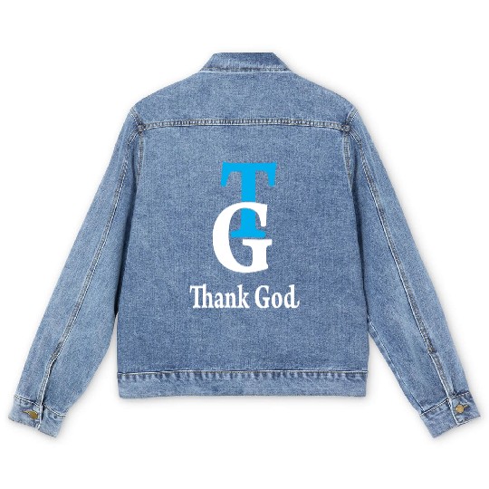 Thank God TG Love Jesus Christian Christmas Men's Denim Jackets