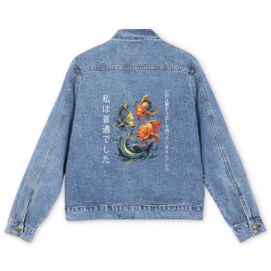 Koi Fish Koi Carp Japanese Koi Garden-Pond funny Men's Denim Jackets