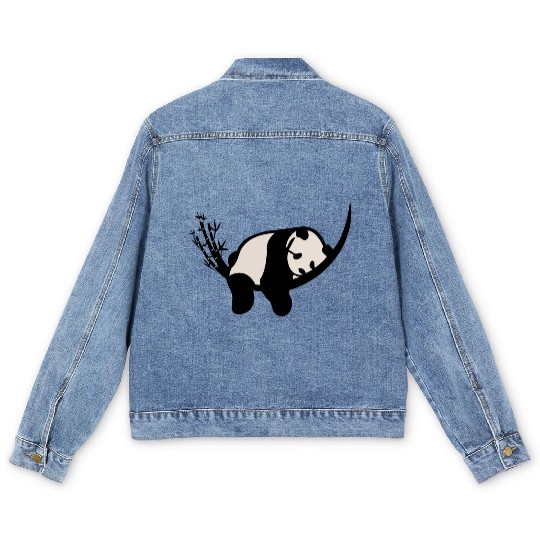 panda, graphic design, Men's Denim Jackets