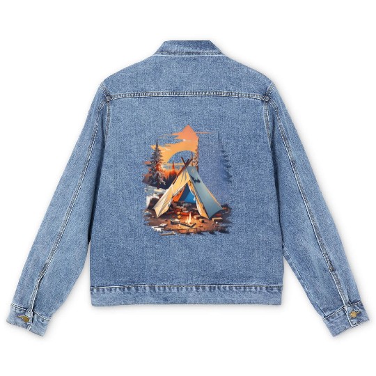 Ripped tent Unisex Men's Denim Jackets