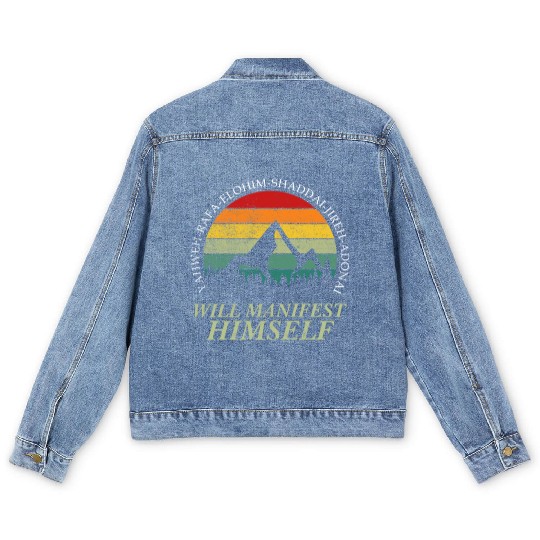 Yahweh - Will Manifest Himself Worshiper Inspiring Men's Denim Jackets