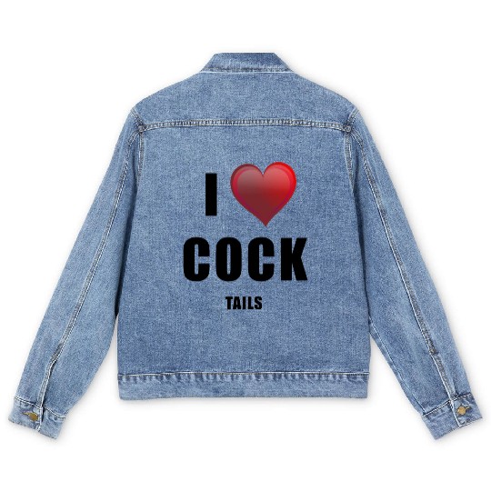 i love cock - tails Men's Denim Jackets