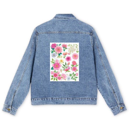 Lavender and Lilac Spring Flowers Men's Denim Jackets