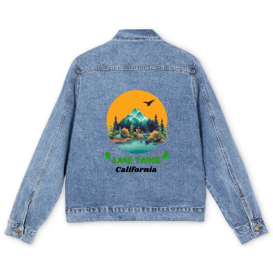 Lake Tahoe California Men's Denim Jackets