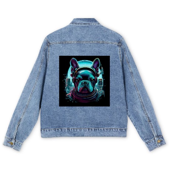 Fantasy Frenchie Bull Dog Men's Denim Jackets