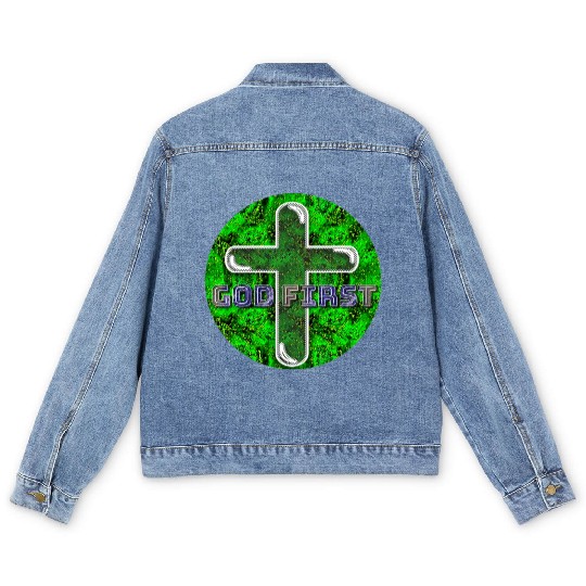 God First [2] Green Men's Denim Jackets