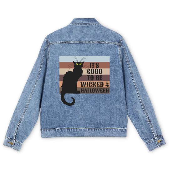 ITS GOOD TO BE WICKED 4 HALLOWEEN Men's Denim Jackets