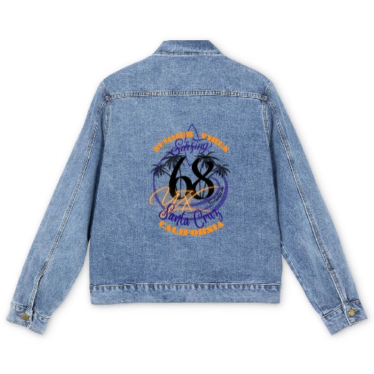 Santa Cruz California summer vibes surfing Men's Denim Jackets