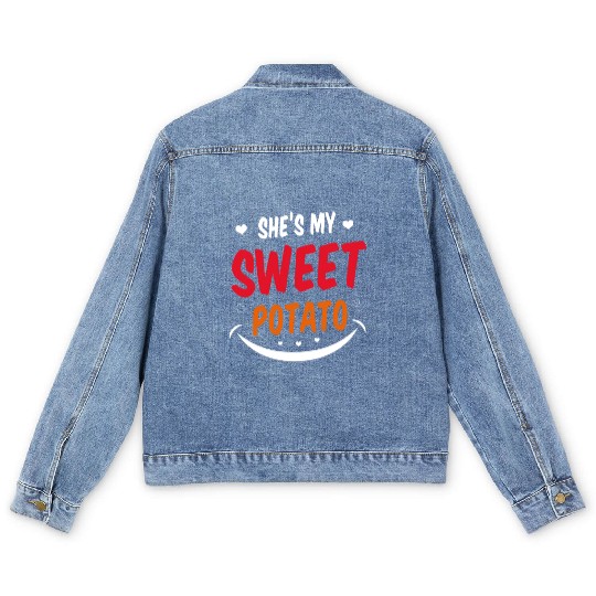 She Is My Sweet Potato Men's Denim Jackets