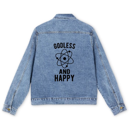 Atheist Atheism Anti Religion Securalism God Sucks Men's Denim Jackets
