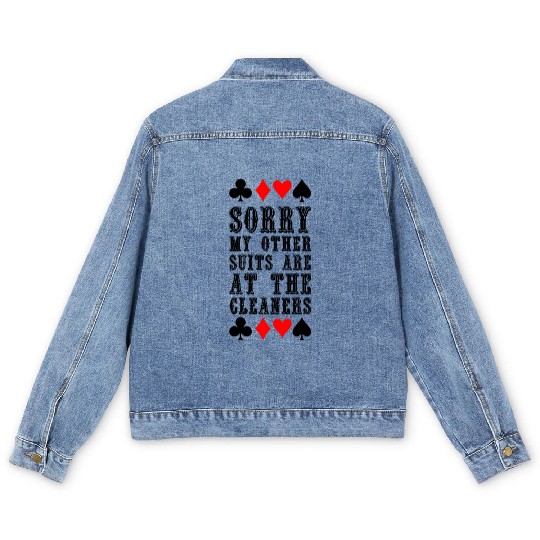 Funny Design for Poker Players Men's Denim Jackets