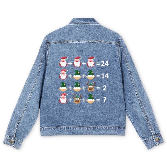 Math Teacher Christmas Men's Denim Jackets Order of Operations