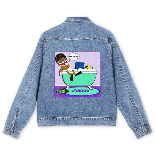 Jumau the Sock Monkey Men's Denim Jackets