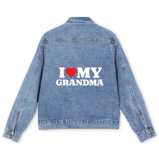 I Love My Grandma Men's Denim Jackets