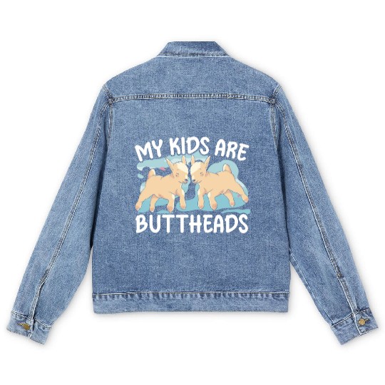 Goat Lover Kid Ranch Wool Farm Animal Farming Men's Denim Jackets