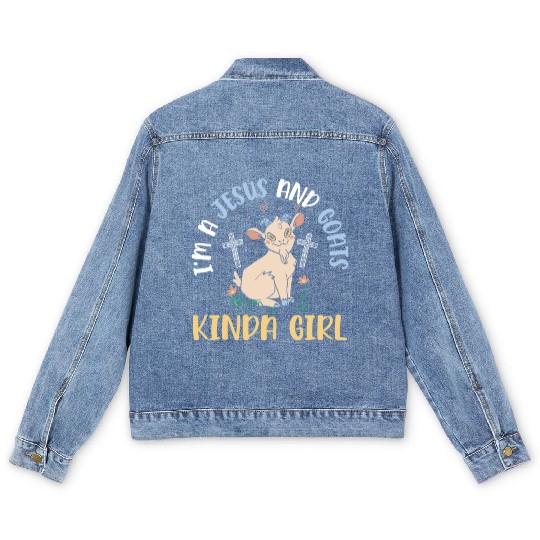 Goat Lover Kid Ranch Wool Farm Animal Farming Men's Denim Jackets