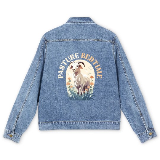 Goat Lover Kid Ranch Wool Farm Animal Farming Men's Denim Jackets