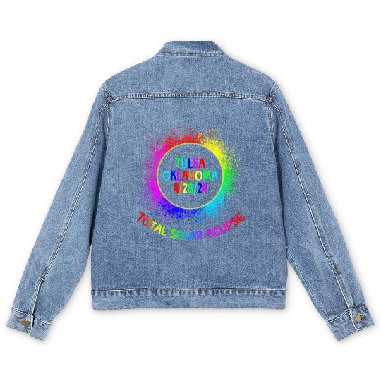 Total Solar Eclipse Tulsa Oklahoma 4/28/24 Kids Men's Denim Jackets