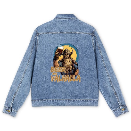 Viking World Tour Vikings Valhalla Odin for a Men Men's Denim Jackets