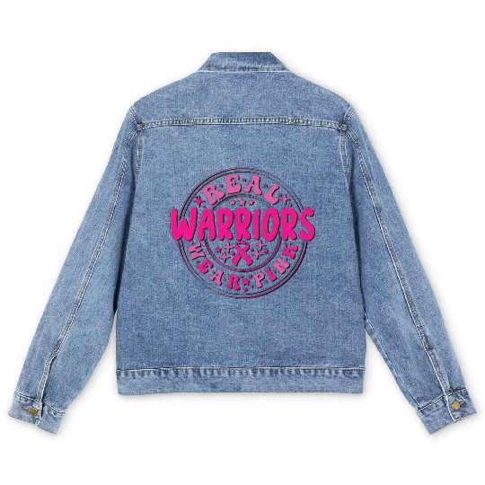 Real Warriors Wear Pink Men's Denim Jackets