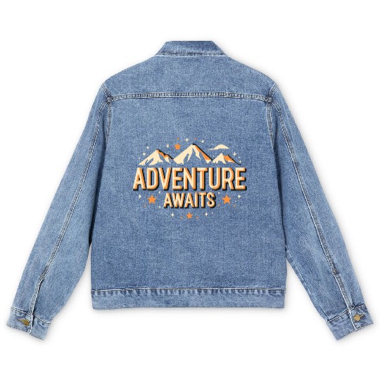 Adventure awaits Mountain Camping Men's Denim Jackets