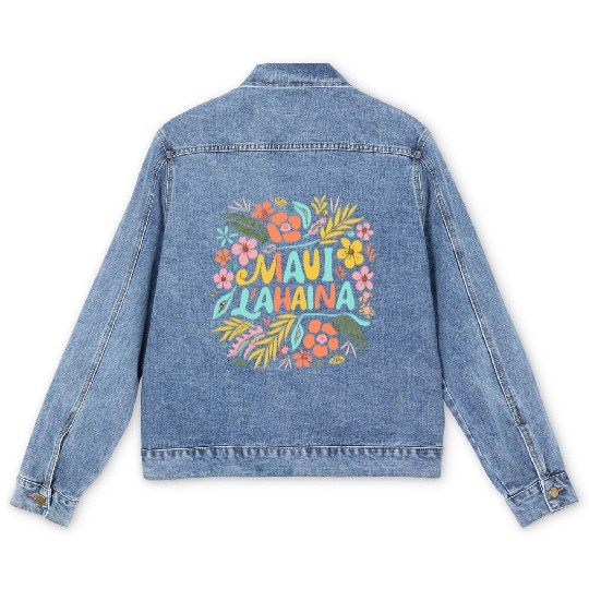 Maui Strong Lahaina Flower floral Men's Denim Jackets