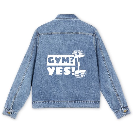 Gym Strongman Fitness Bodybuilder Men's Denim Jackets