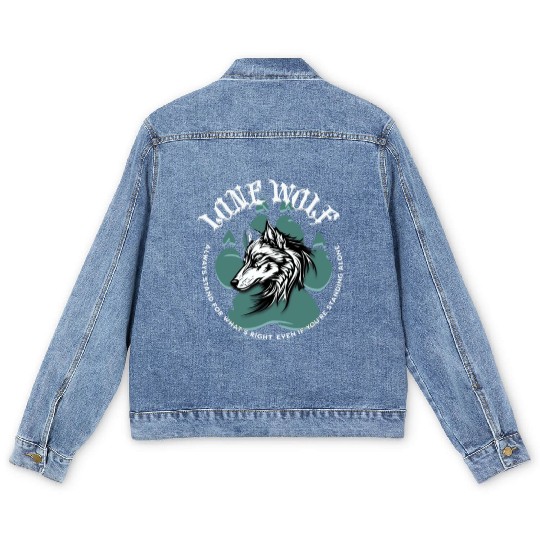 Lone Wolf Inspirational Leader Truther Quote Men's Denim Jackets
