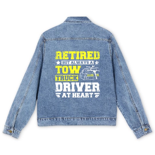 Retired but always a tow truck driver at heart Men's Denim Jackets