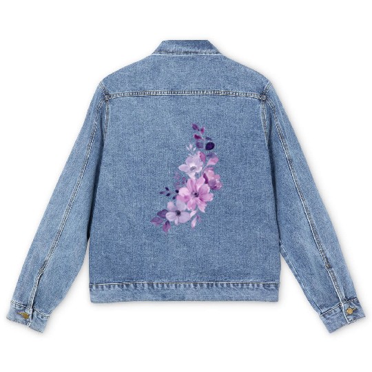 Lavender beautyfull desing Men's Denim Jackets for girl