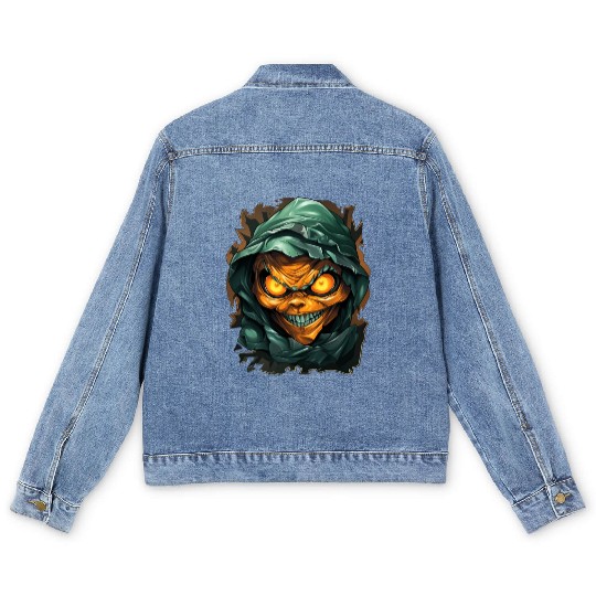 Halloween Spooky Cartoon Mummy Men's Denim Jackets