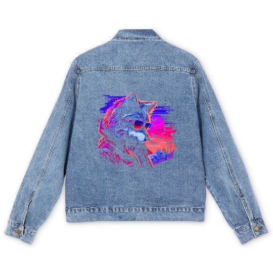 Midnight Synth Serenade Men's Denim Jackets