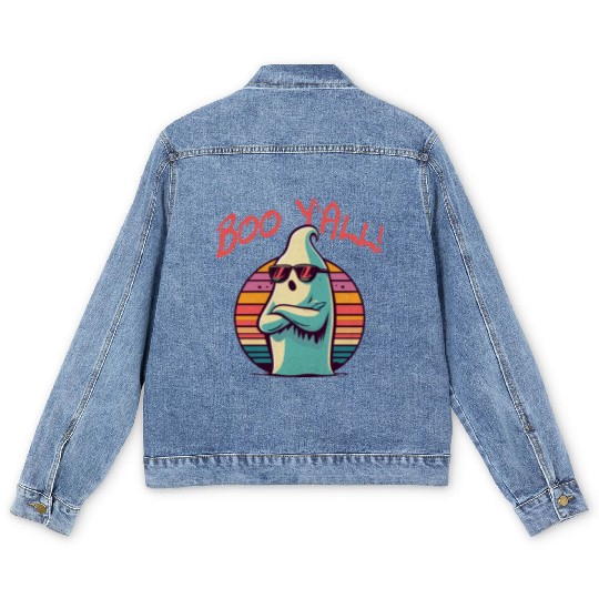 Boo Y`All! funny ghost Men's Denim Jackets